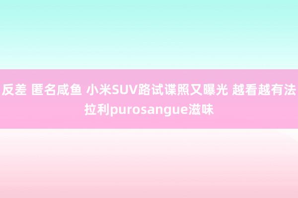 反差 匿名咸鱼 小米SUV路试谍照又曝光 越看越有法拉利purosangue滋味