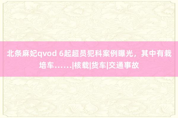 北条麻妃qvod 6起超员犯科案例曝光，其中有栽培车……|核载|货车|交通事故