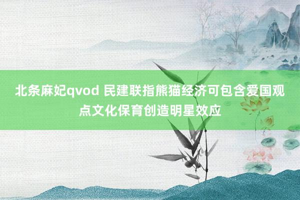 北条麻妃qvod 民建联指熊猫经济可包含爱国观点文化保育创造明星效应